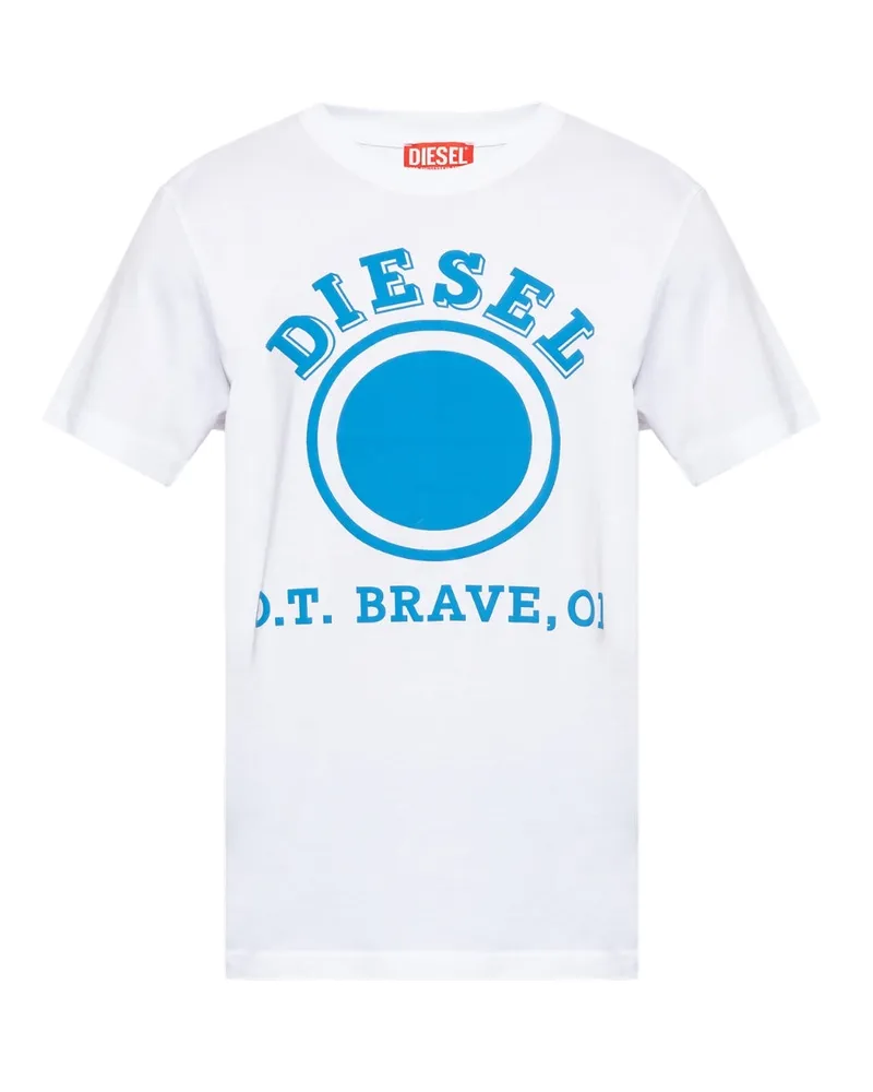 Diesel Weisses T-Shirt mit -Punkt-Logo Weiß