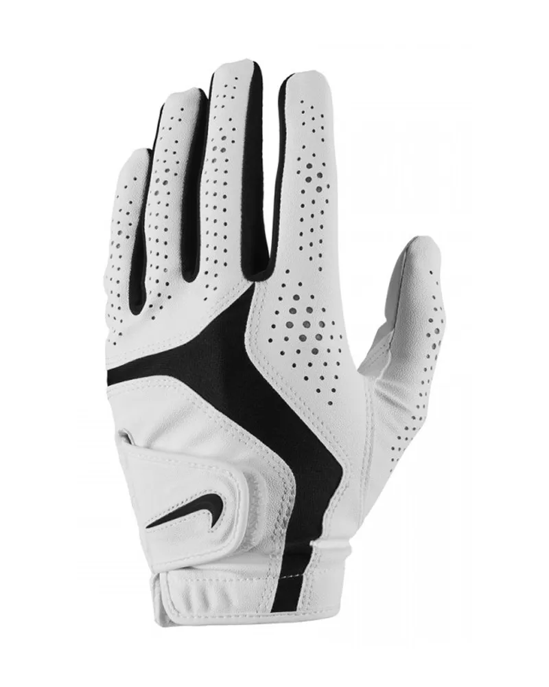 Nike Dura Feel X" Linkshänder Golf-Handschuh, Polyester, PU-Kunststoff, Nylon, Spandex (Weiß/Schwarz Weiß