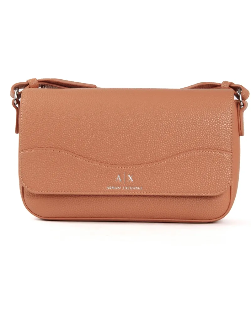 Armani Exchange Signature Damen-Schultertasche Braun