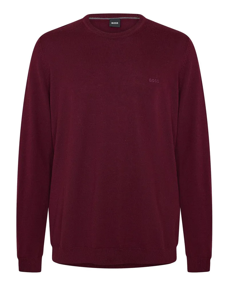 HUGO BOSS Sweatshirt für Herren, Rundhalsausschnitt, Regulär, Langärmlig (Dunkelrot Rot