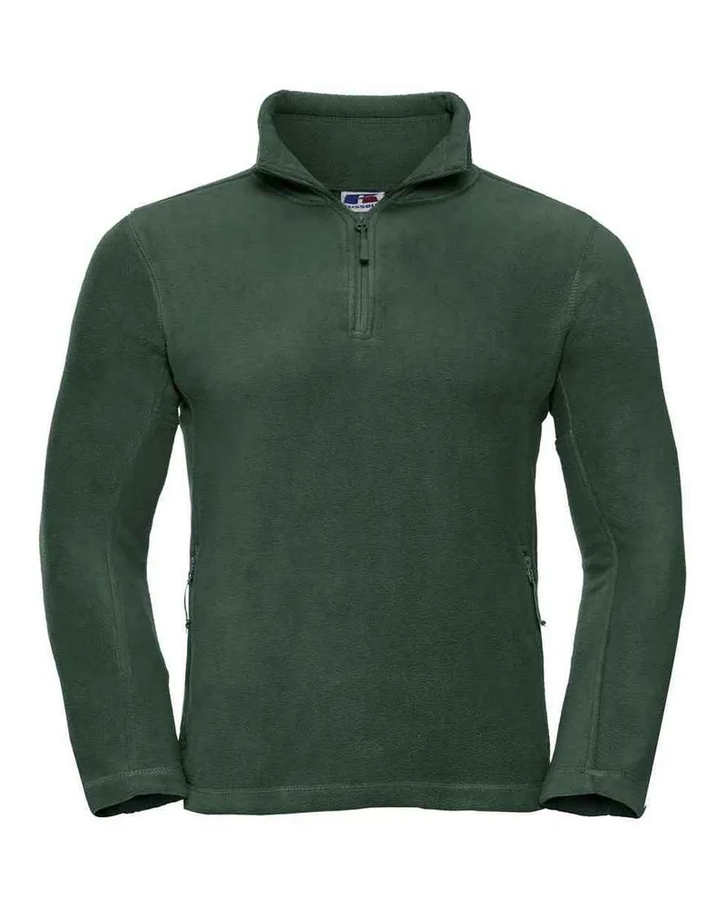 Russell Athletic Russell - Fleece-Oberteil mit kurzem Reißverschluss für Herren - Für Außen (Flaschengrün Grün