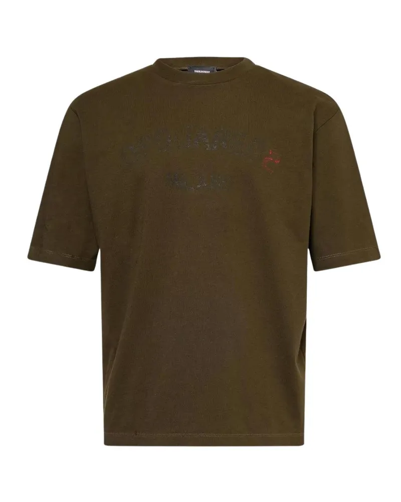 Dsquared2 Milano" T-Shirt für Herren, leger, kurzärmlig (Militärgrün Grün