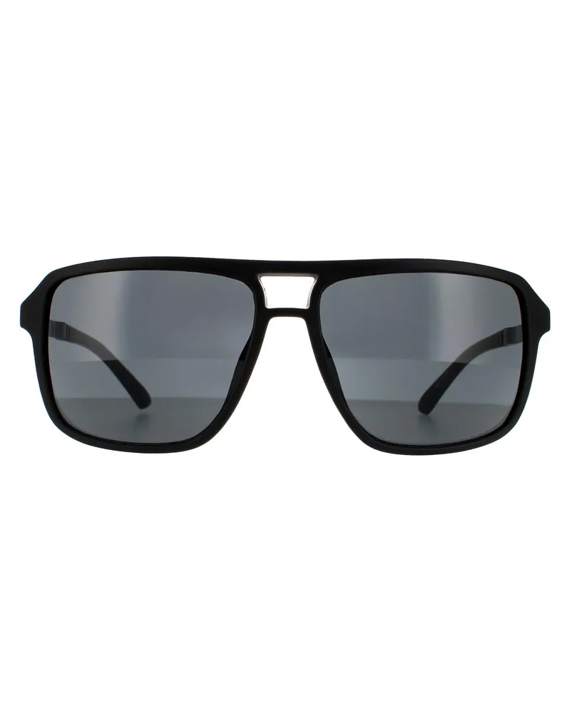 Guess Square Unisex Matte Black Smoke Grey Sonnenbrille Schwarz