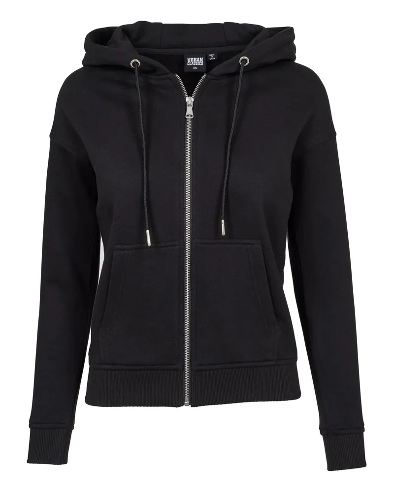 Urban Classics Hoodie mit durchgehendem Reißverschluss für Damen (Schwarz Schwarz