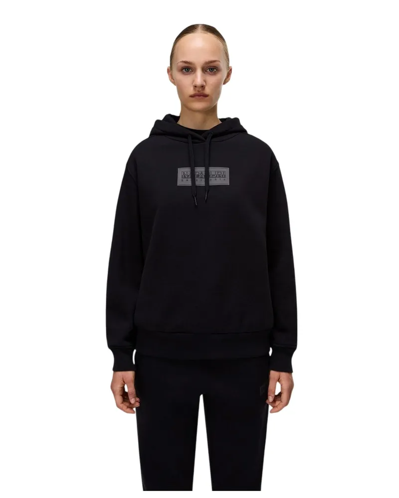 Napapijri Kapuzenpullover für Damen, Baumwollmischung (Schwarz Schwarz
