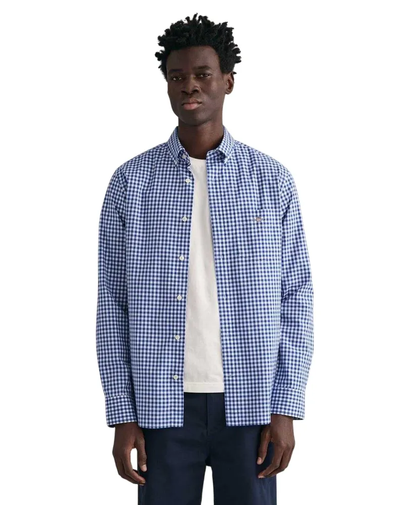 Gant Hemd für Herren, Regulär (Mittelblau Blau