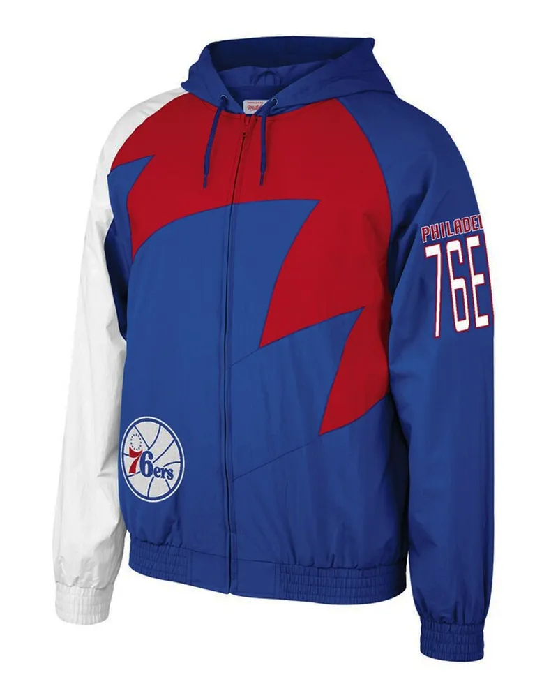 Mitchell & Ness Hai Zahn Philadelphia 76ers Herrenjacke Blau