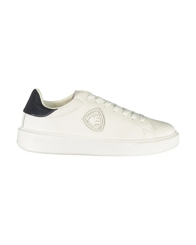 Blauer Weiße Polyurethan Herren Sneaker Weiß
