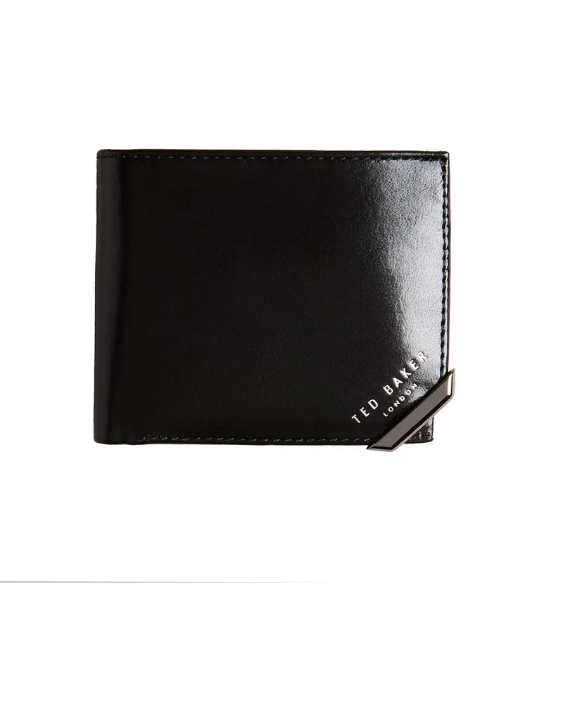 Ted Baker Kornerr Metall Ecke Herren Schwarz Brieftasche Schwarz