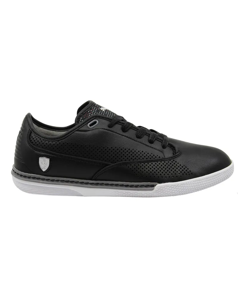 Puma Novellino Scuderia Ferrari schwarzer Leder Schnüren -Herren -Trainer 304664 01 Schwarz