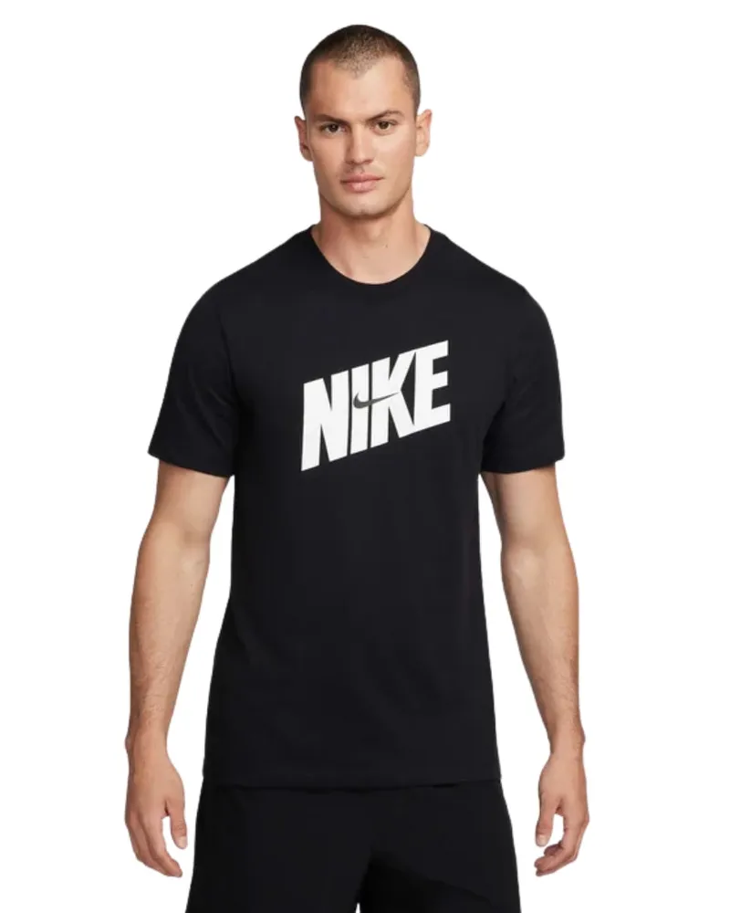 Nike Dri-fit T-shirt Mit Auffälligem Logo In Schwarz Schwarz