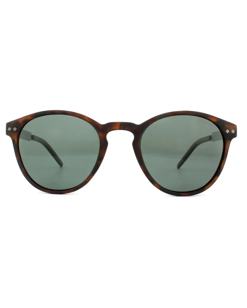 Polaroid Runde Unisex Matt Havanna Grün Polarisierte Sonnenbrille Braun
