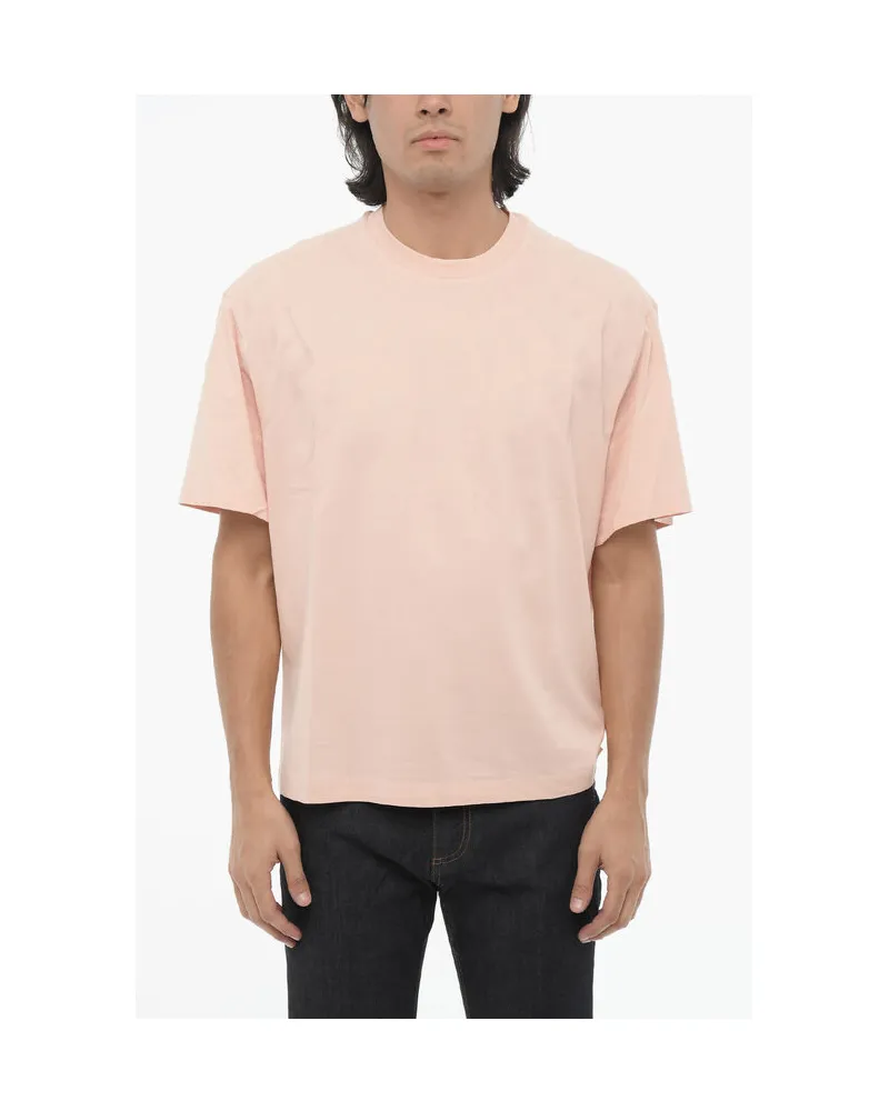 Neil Barrett Slim Fit FAIRISLE THUNDERBOLT Rundhals-T-Shirt mit Oberteil in Pink Rosa