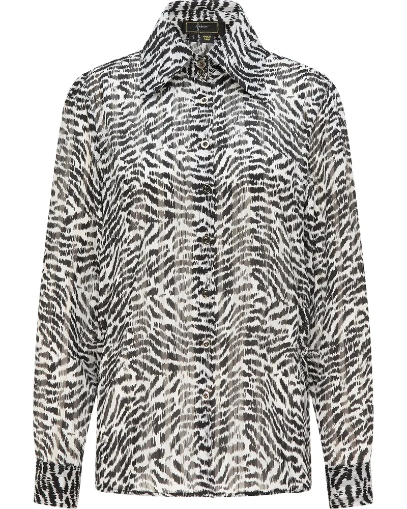 FAINA Bluse Damen weiss schwarz Weiß