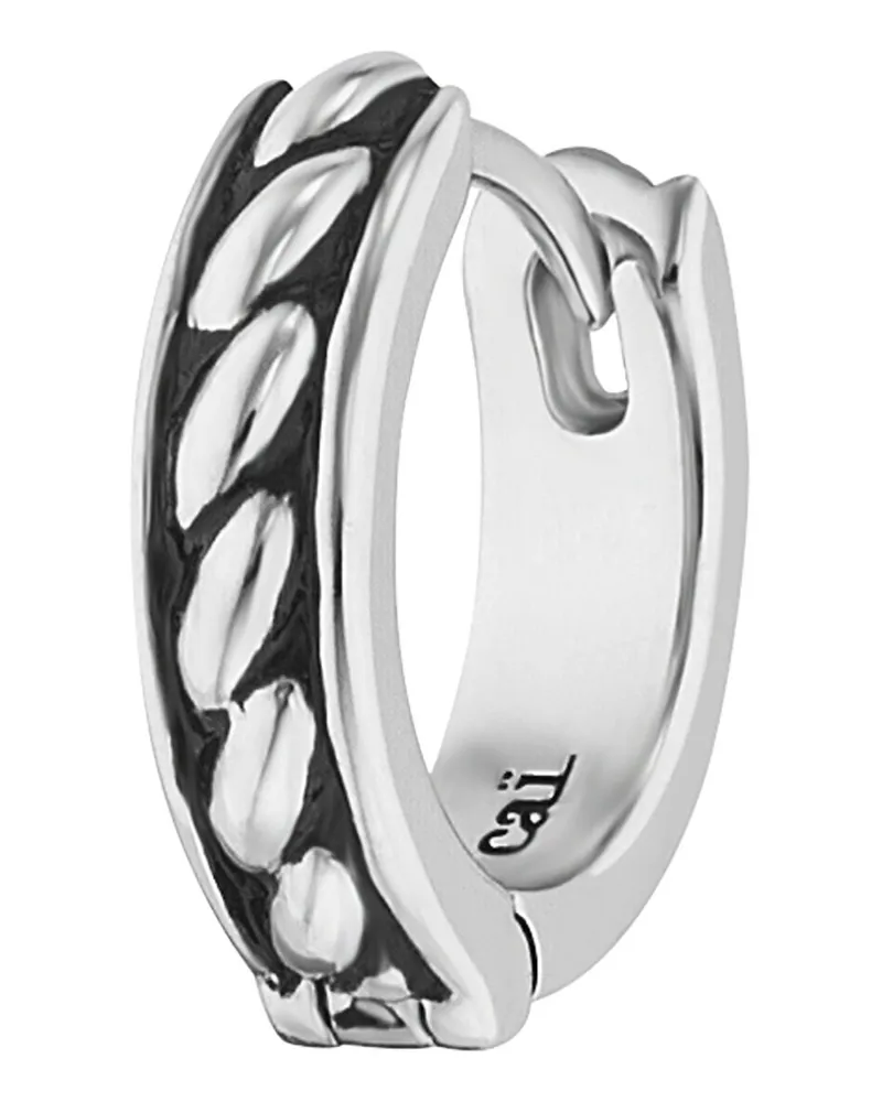 cai Single-Ohrring 925 Sterling Silber rhodiniert Farbe schwarz Silber