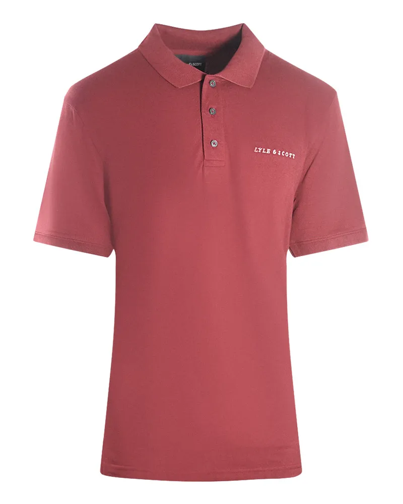 Lyle & Scott schlichtes, gesticktes Logo-Fletcher-Poloshirt in Burgunderrot Blau