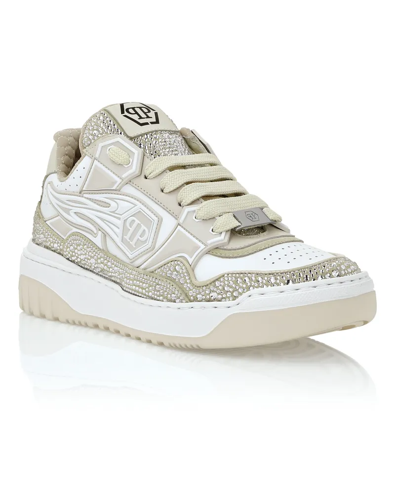 Philipp Plein Low-Top-Sneaker Modell Hexagon - Weiß Weiß