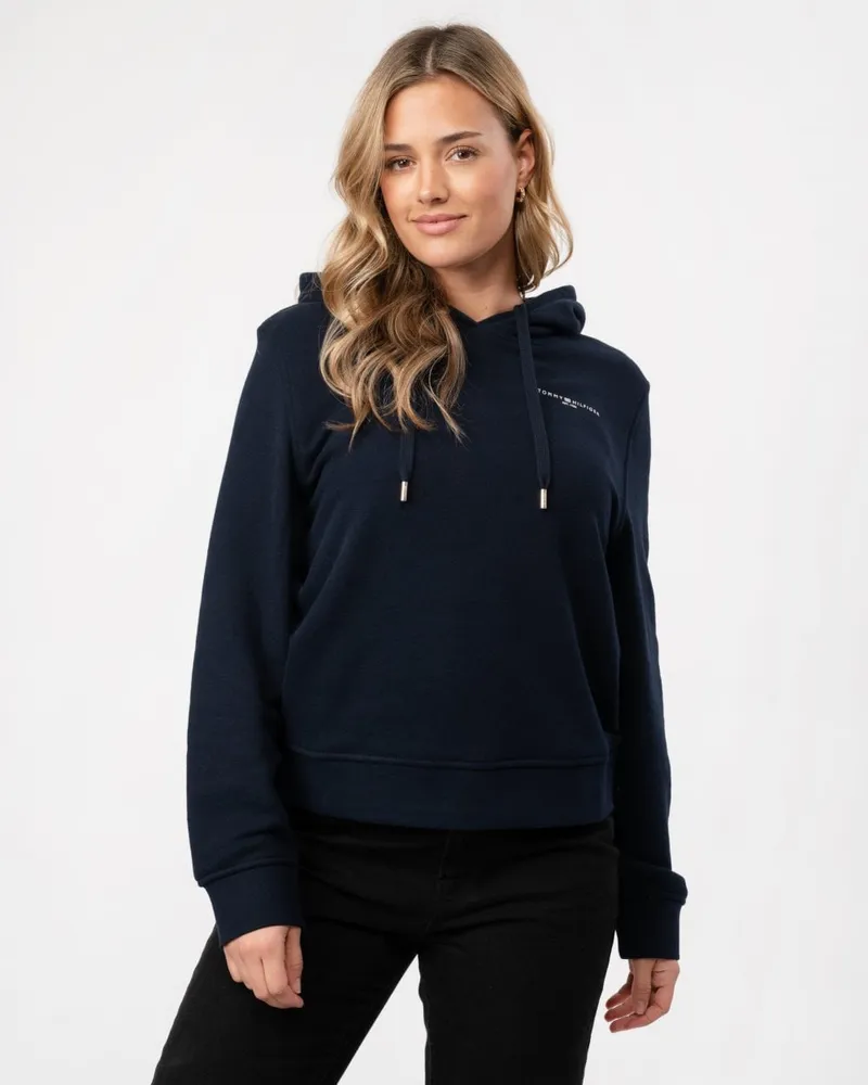 Tommy Hilfiger 1985 Relax Mini Corp Logo Damen Hoodie Marineblau