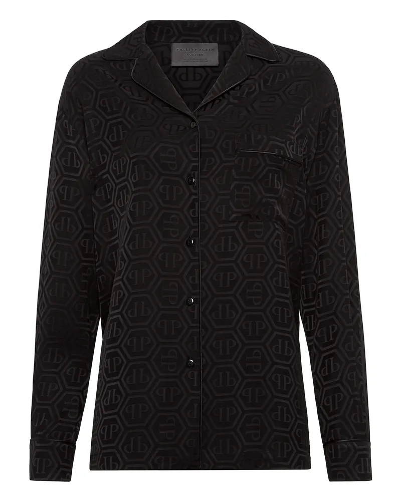 Philipp Plein Hemdbluse mit Monogramm - Schwarz Schwarz