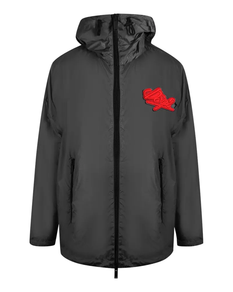 Dsquared2 Große Jacke mit DSQ2-Logo - Schwarz Schwarz
