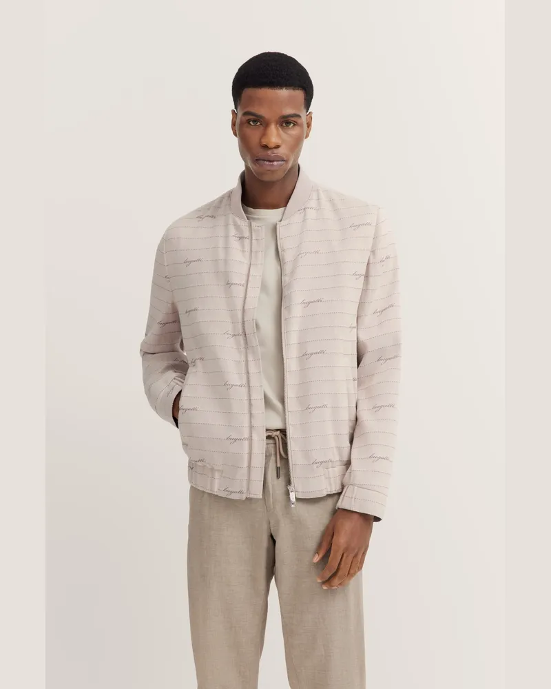 Bugatti Herrenblouson mit Collegekragen - Beige Beige