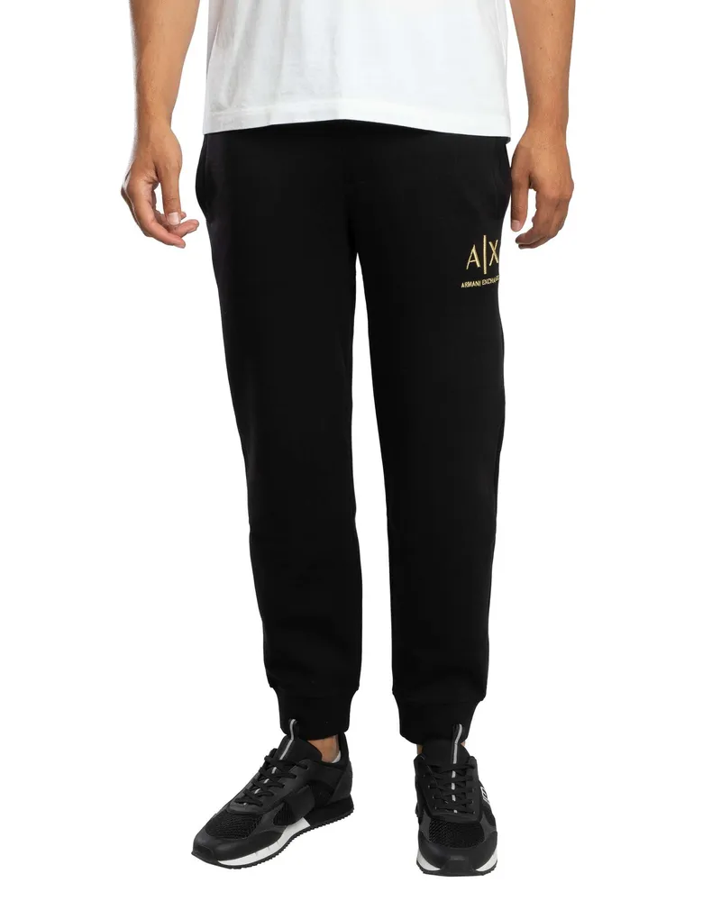 Armani Exchange Logo-Jogger, Schwarz Schwarz