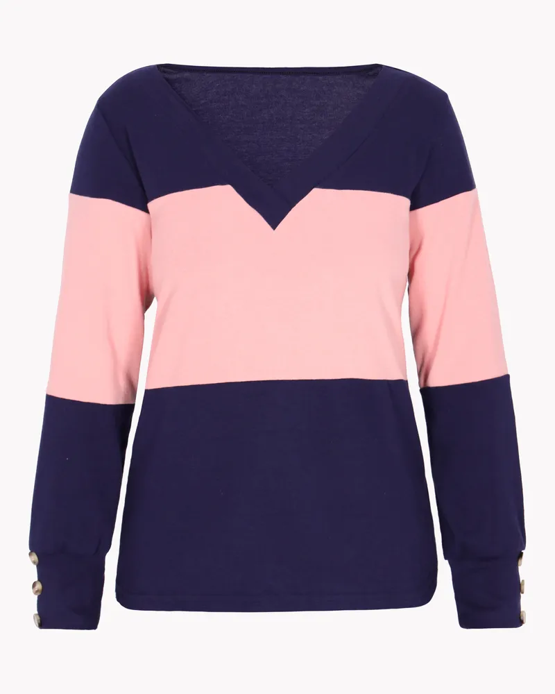 Usha Bluse mit Streifen - Blau Blau