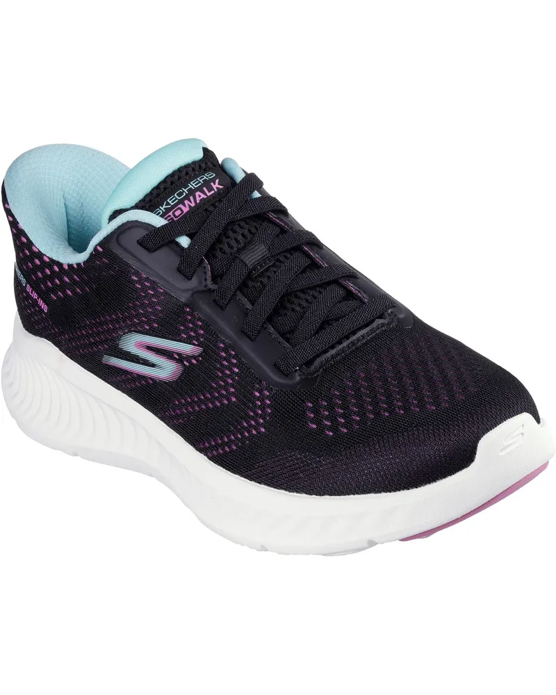Skechers Go Walk Now Khloe Textil Damenschwarze/Lila Sneaker Schwarz