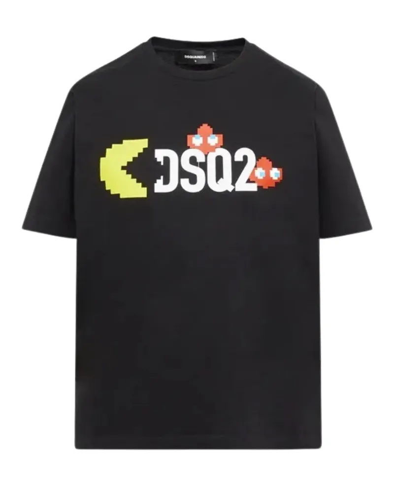 Dsquared2 Pac Man DSQ2 Logo T-Shirt - Schwarz Schwarz