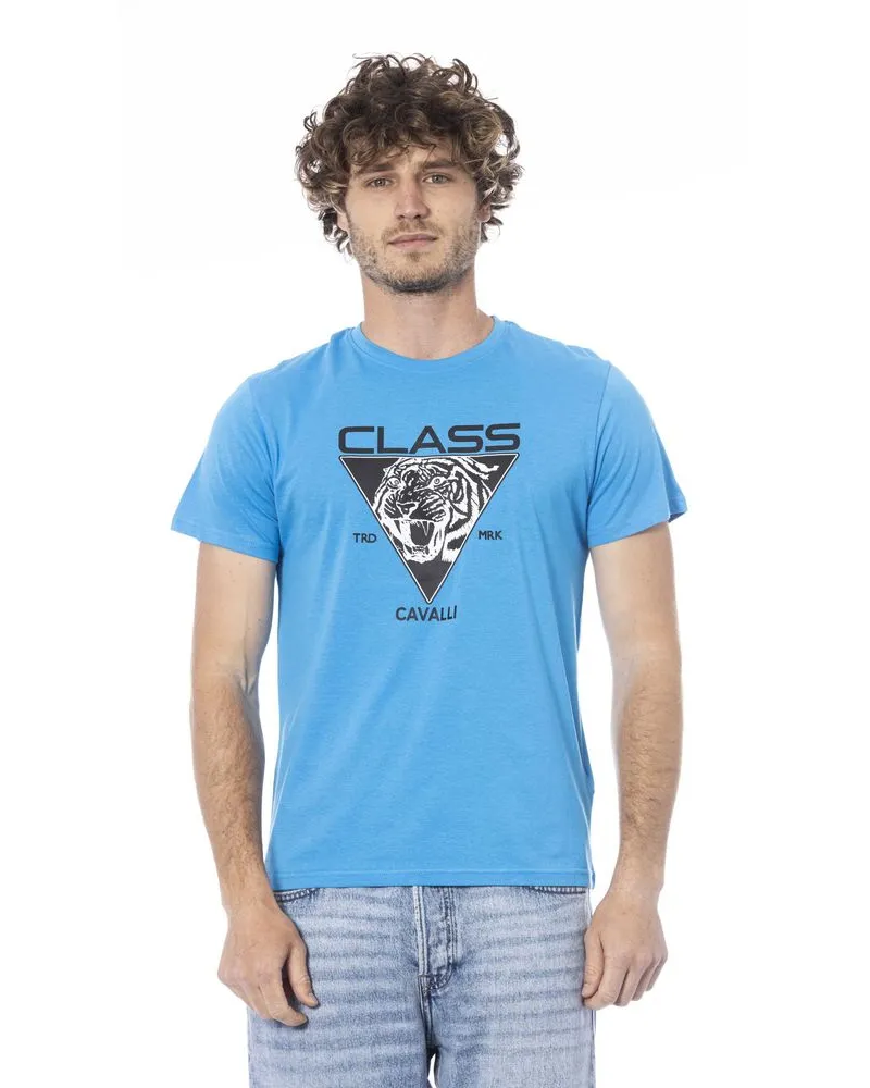 Roberto Cavalli Tiger Tee Klassischer Stil Blau