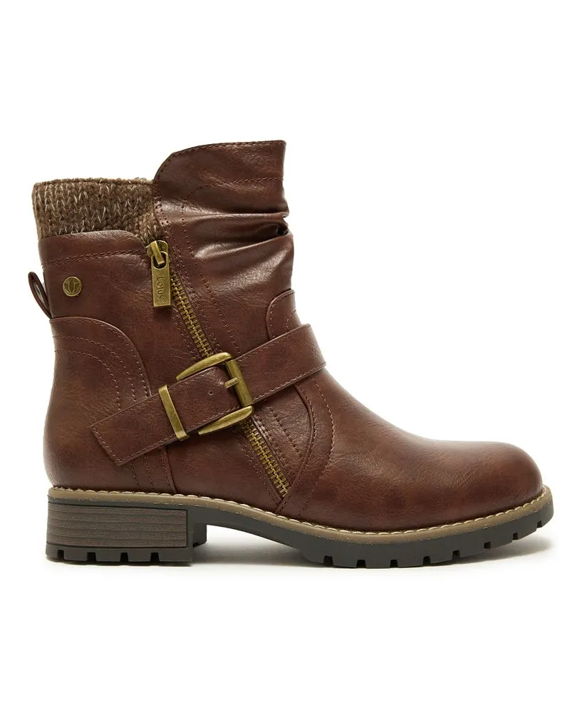 Lotus Jemma Biker-Stiefel Braun