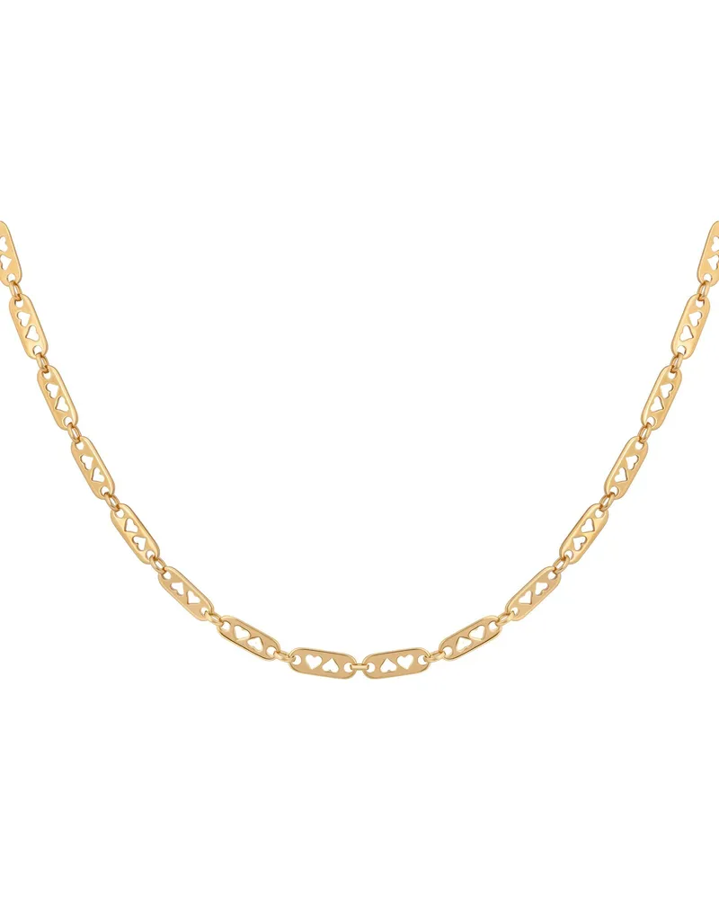 cai Collier 925 Silber vergoldet Kette Y-Kette Herzen Gold