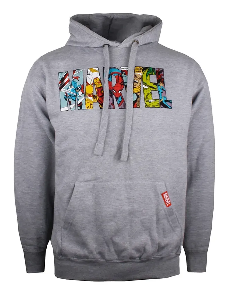 Marvel Kapuzenpullover Logo für Herren (Grau Hellgrau
