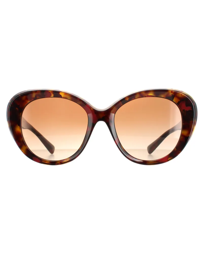 Valentino Garavani Schmetterling Frauen rot Havanna braun Gradient VA4113 Sonnenbrille Braun