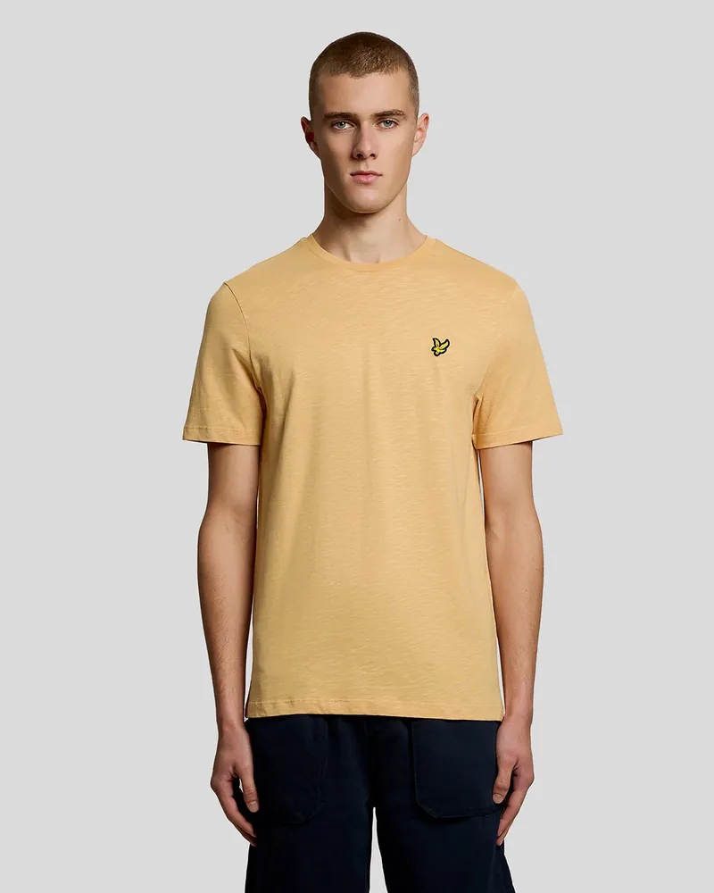 Lyle & Scott Fein Baumwoll Slub T-Shirt Orange