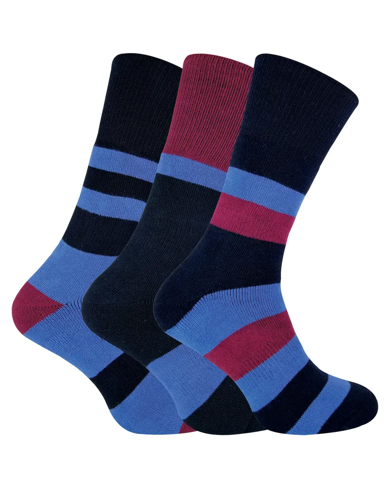 PENINSULA 3 Pack gepolstert Liner Anti Blister Wandern Walking Socken Blau