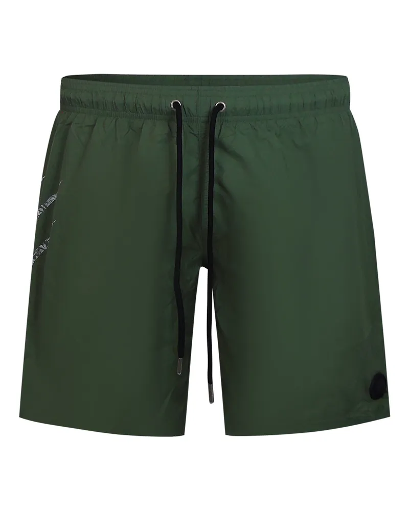 Philipp Plein Boardshorts Scratch Logo Schwimmshorts in Dunkelgrün Dunkelgrün