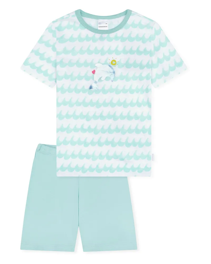 Schiesser Mädchen Pyjama NightwearSchlafanzug, Pyjama Set, Nachtwäsche Blau