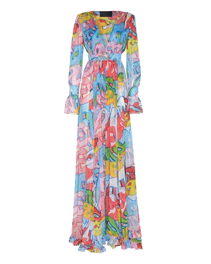 Philipp Plein Maxikleid mit Bombing‑Graffiti‑Print - Mehrfarbig Mehrfarbig