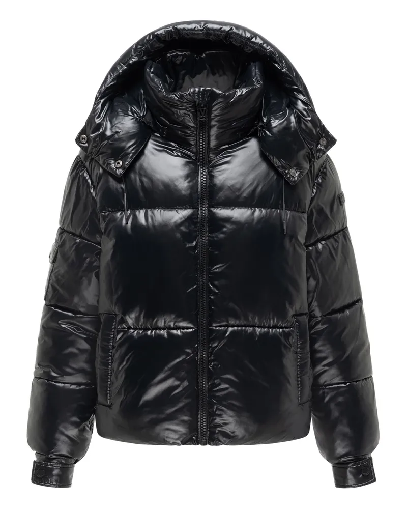 Marikoo Damen Winterjacke Glimini mit abnehmbarer Kapuze Schwarz