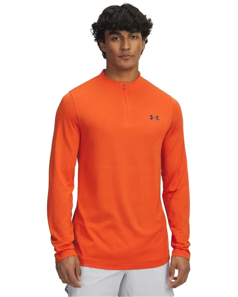 Under Armour Rush" Sportoberteil für Herren, Langärmlig (Orange Orange
