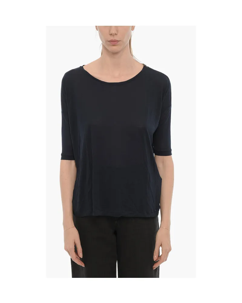 Woolrich Einfarbiges Oversize-T-Shirt mit Rundhalsausschnitt in Blau Blau