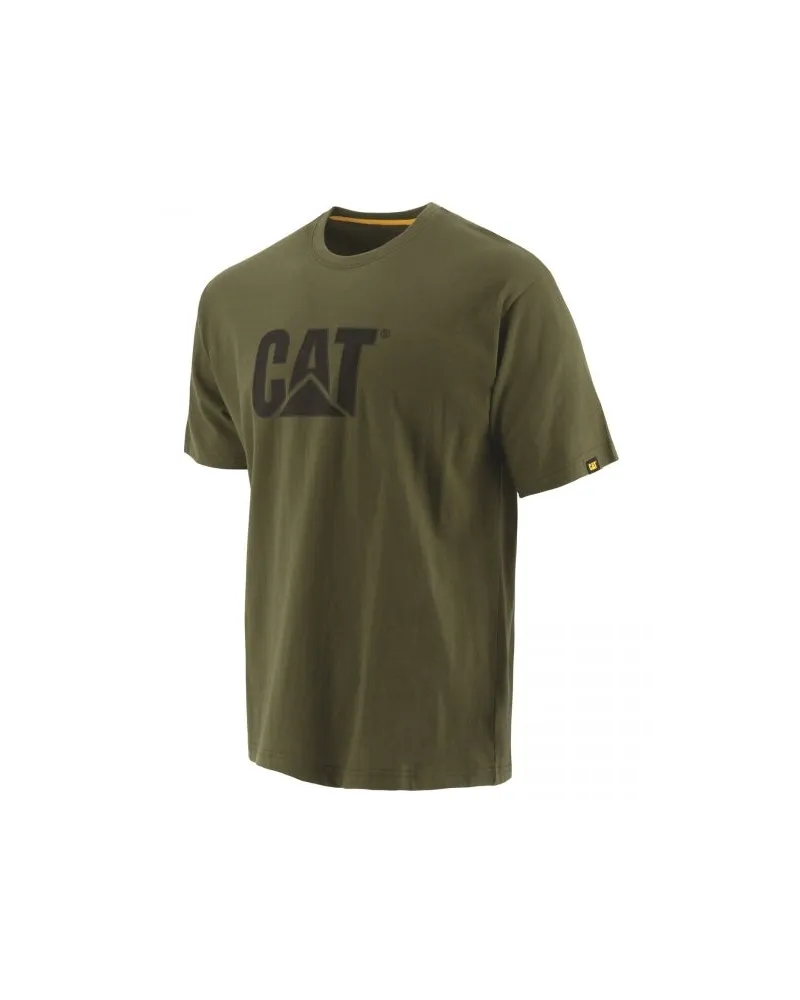 Caterpillar Footwear MARKENLOGO Herren Baumwoll-T-Shirt Dunkelgrün Grün