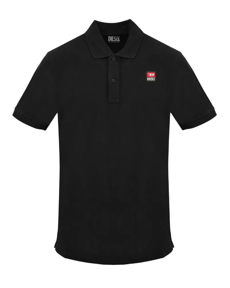 Diesel Poloshirt „caviar" In Schwarz Mit Kleinem Logo-patch Schwarz
