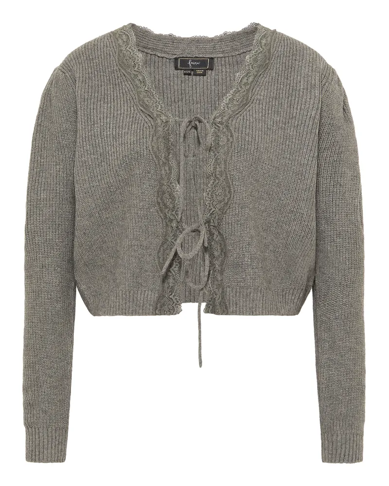 FAINA Strickjacke Damen grau melange Grau