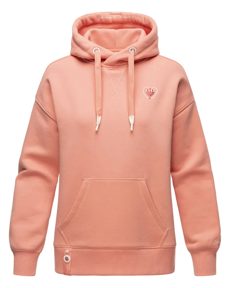 NAVAHOO Damen Hoodie Goldfee – Kuscheliger Kapuzenpullover mit Kängurutasche Orange