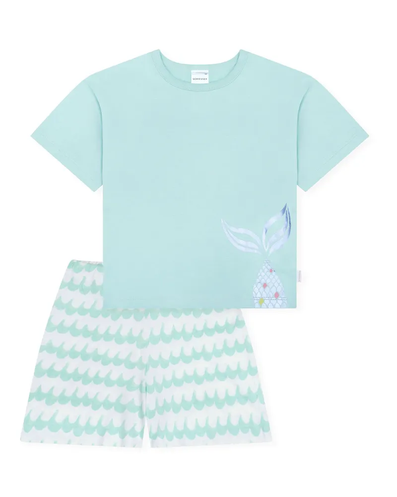Schiesser Mädchen Pyjama NightwearSchlafanzug, Pyjama Set, Nachtwäsche Blau