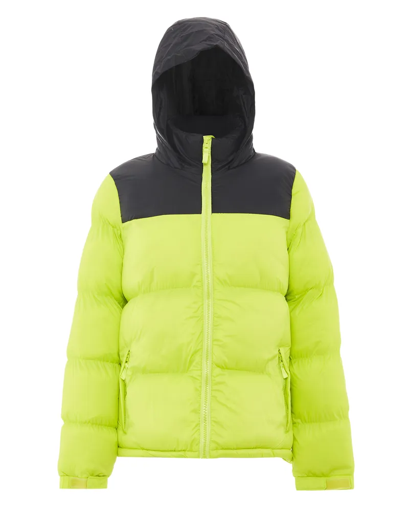 My Mo Wattierte Steppjacke Damen Saure Limette Schwarz Limettengrün