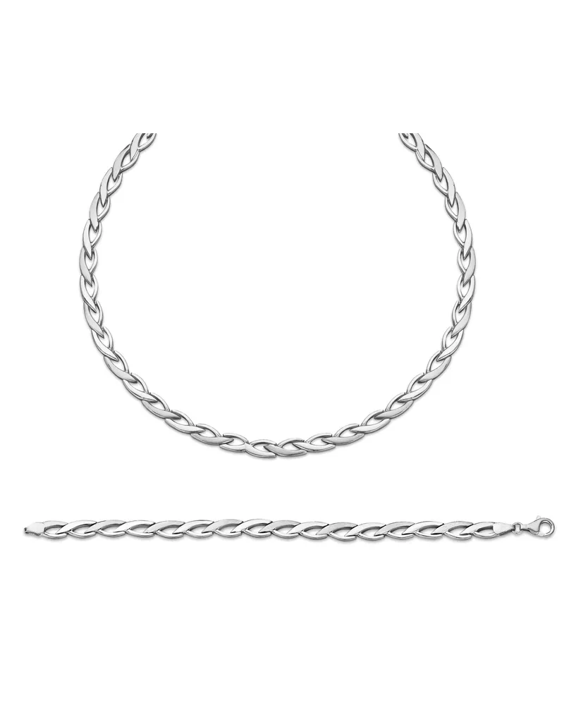 Orphelia Damen 925 Sterling Silber Set: Kette + Armband - Silber SET-042 Silber