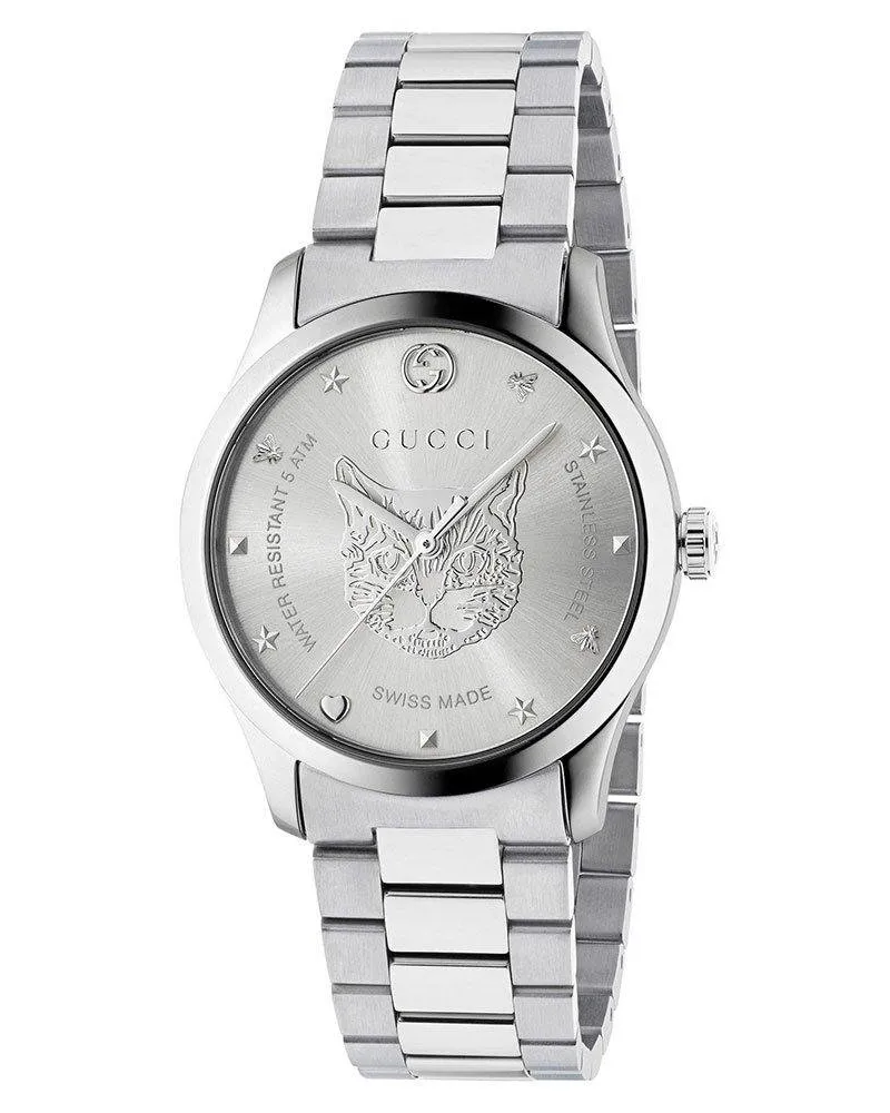 Gucci YA1264095 G-Timeless Silbernes Zifferblatt Unisex-Uhr Silber